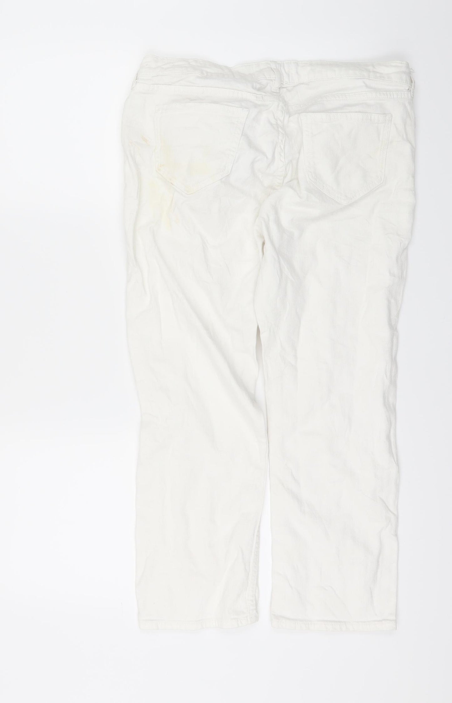 Fat Face Womens White   Straight Jeans Size 12 L22 in