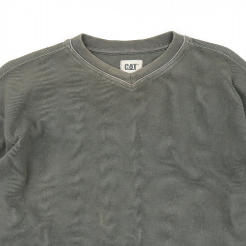 CAT Mens Green   Pullover Jumper Size L