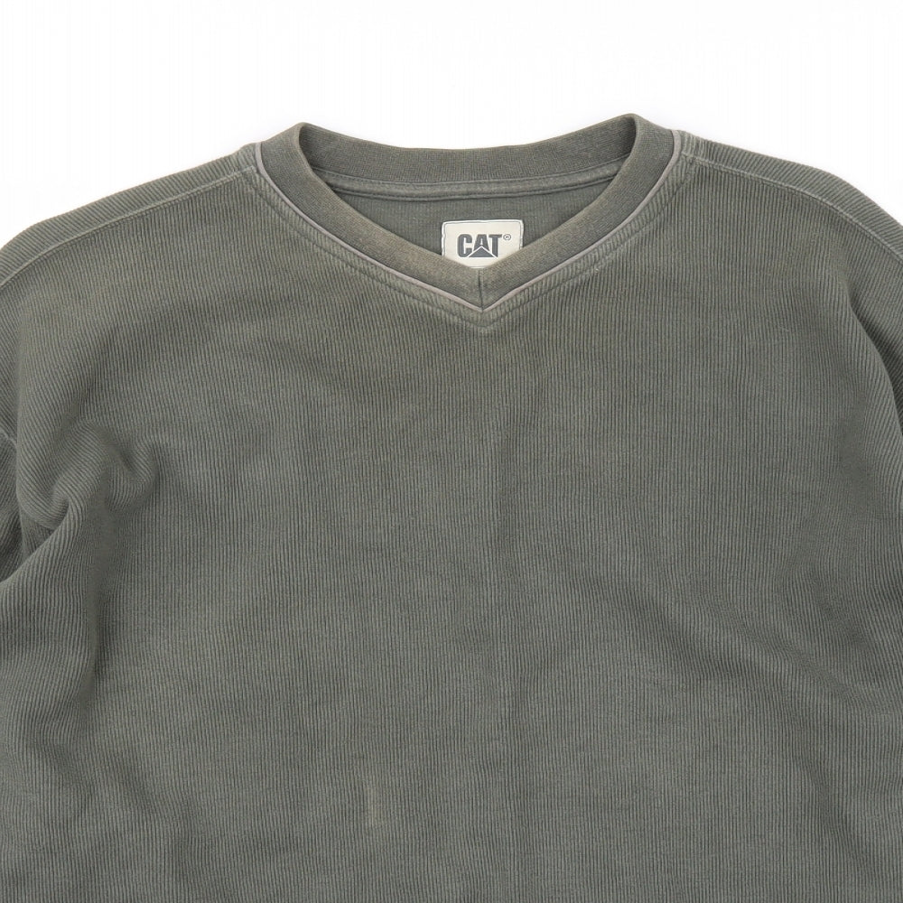 CAT Mens Green   Pullover Jumper Size L