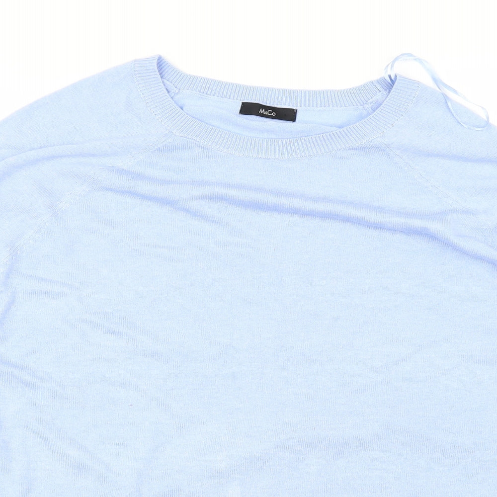 M&Co Womens Blue   Basic T-Shirt Size 14
