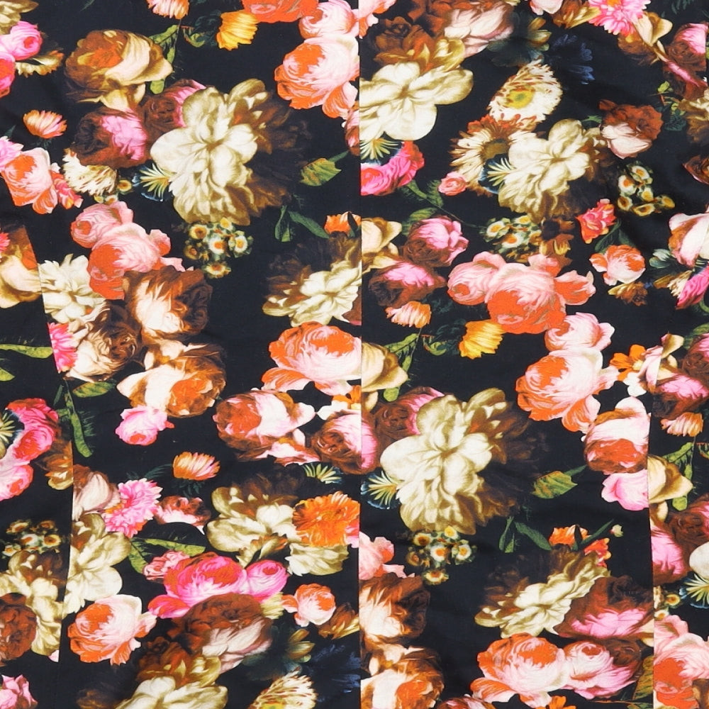 Mng Womens Black Floral  Jacket Blazer Size XL
