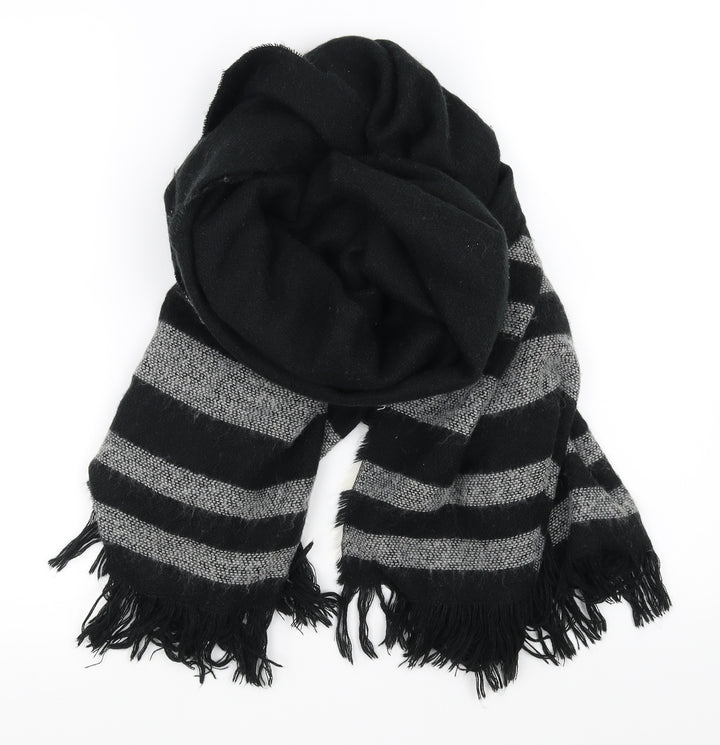 Preworn Unisex Black Striped Scarf
