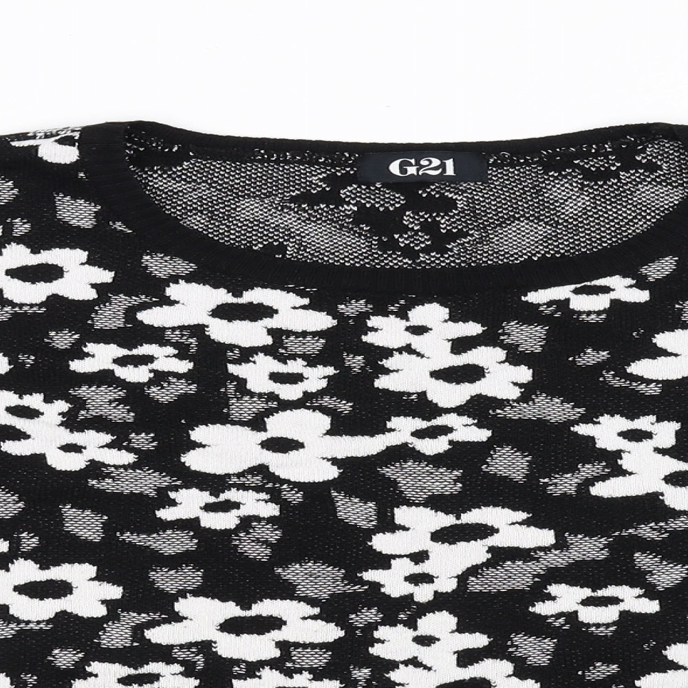 g21 Womens Black Floral  Pullover Jumper Size 14