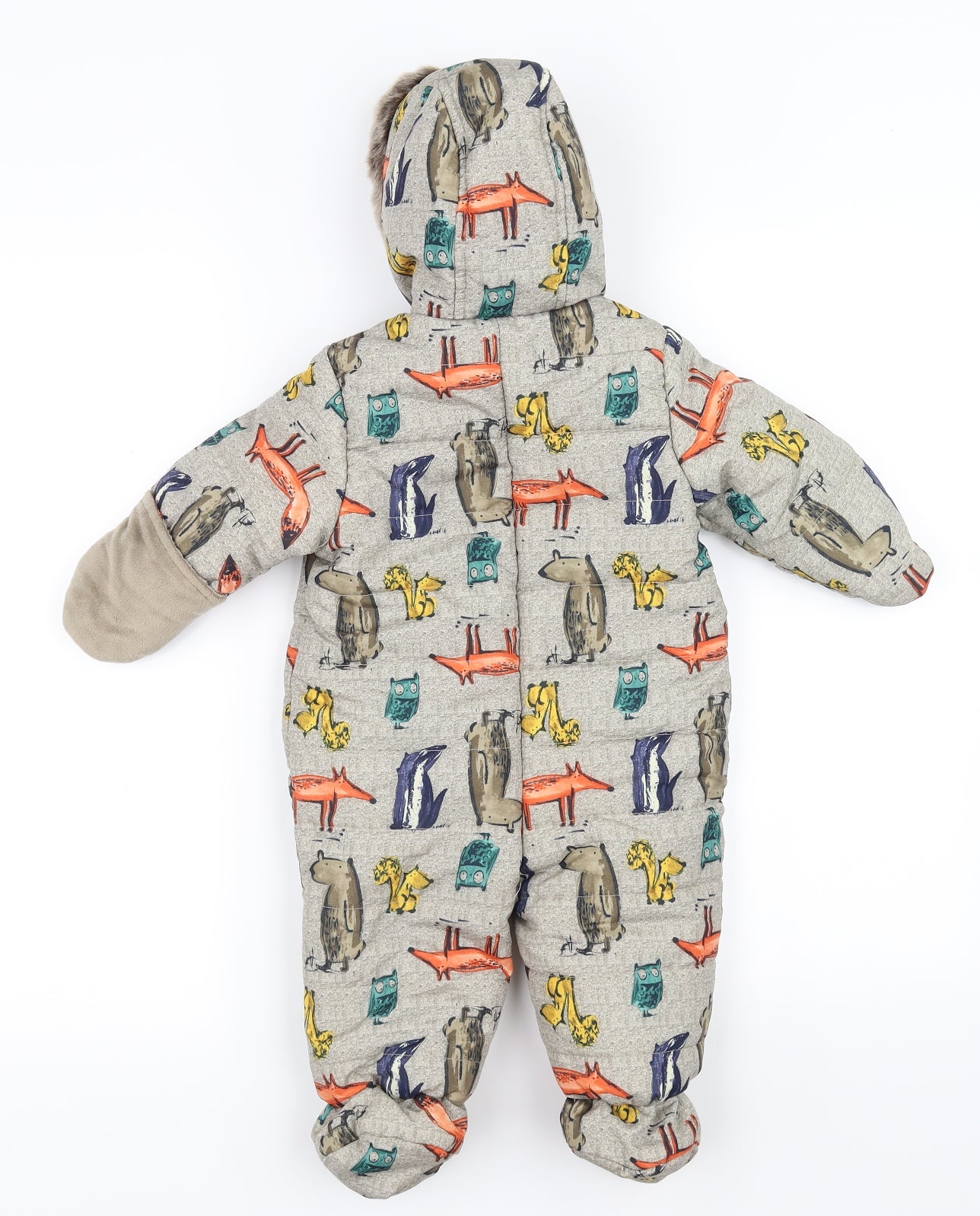 Nutmeg Baby Brown Animal Print  Ski Jacket Snowsuit Size 6-9 Months