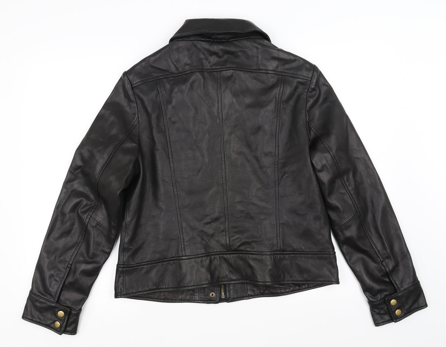 Keenan Leather Womens Black  Lace Biker Jacket Size 14