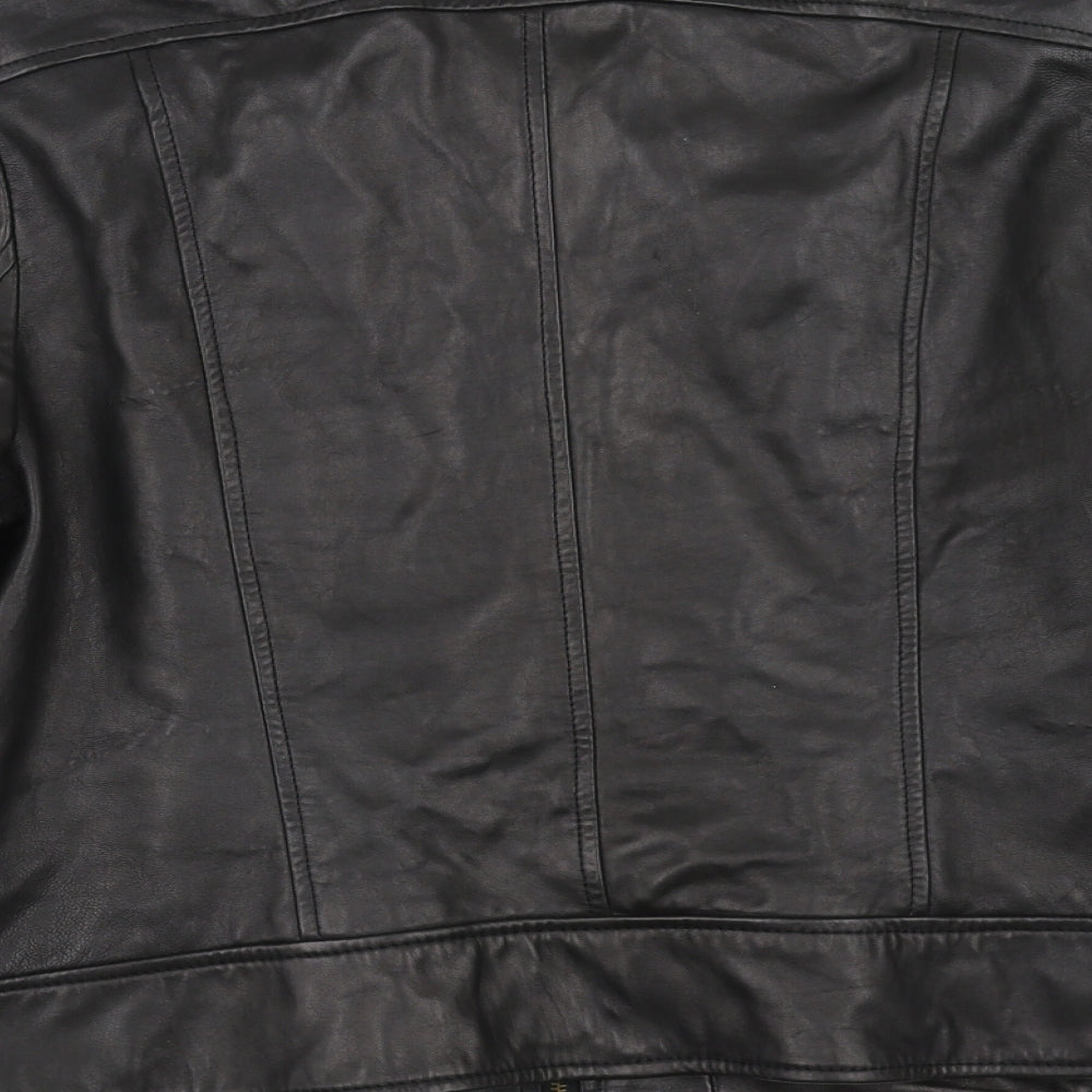 Keenan Leather Womens Black  Lace Biker Jacket Size 14
