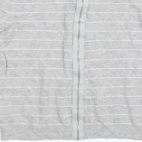 Warehouse Womens Grey Striped  Pullover Jumper Size 12