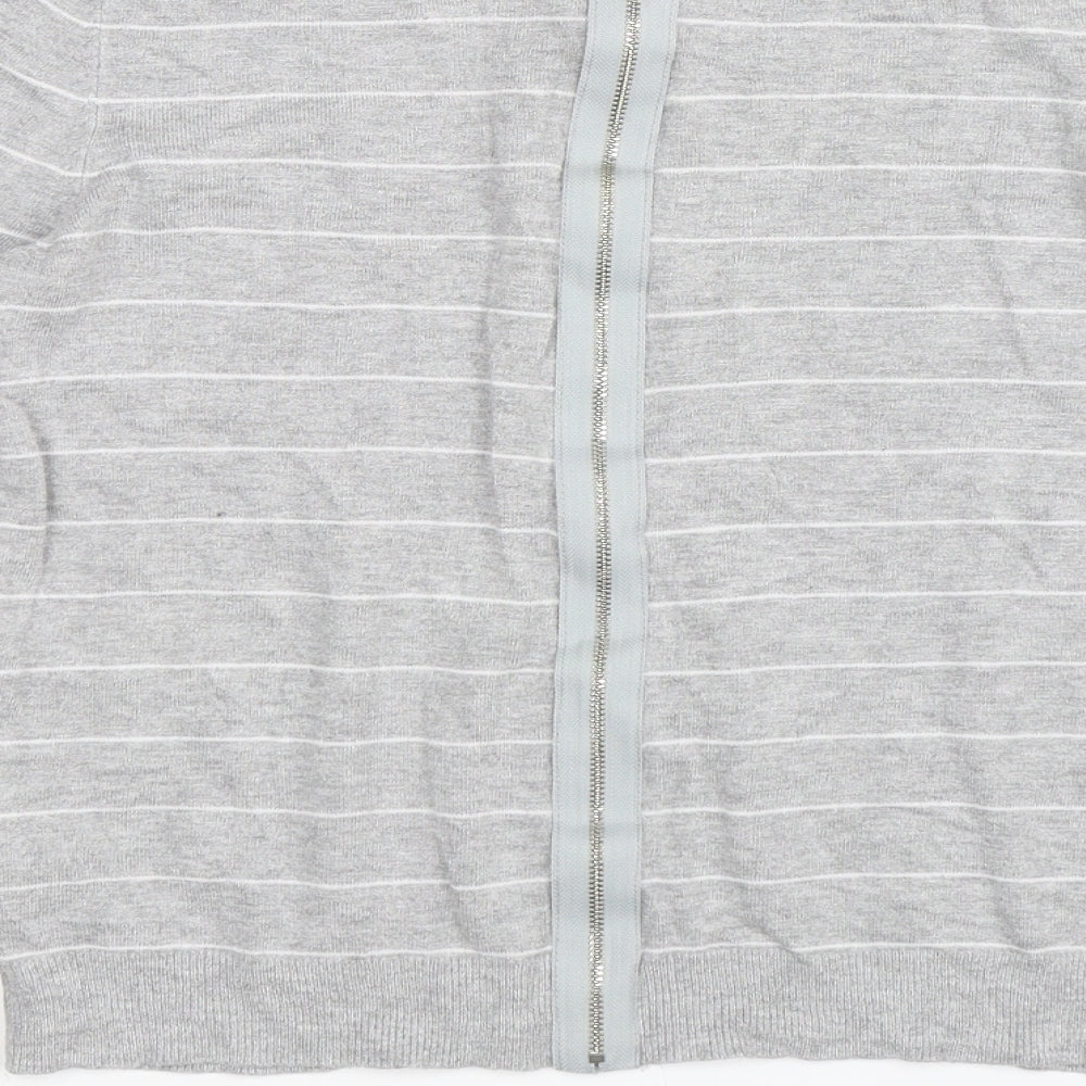 Warehouse Womens Grey Striped  Pullover Jumper Size 12