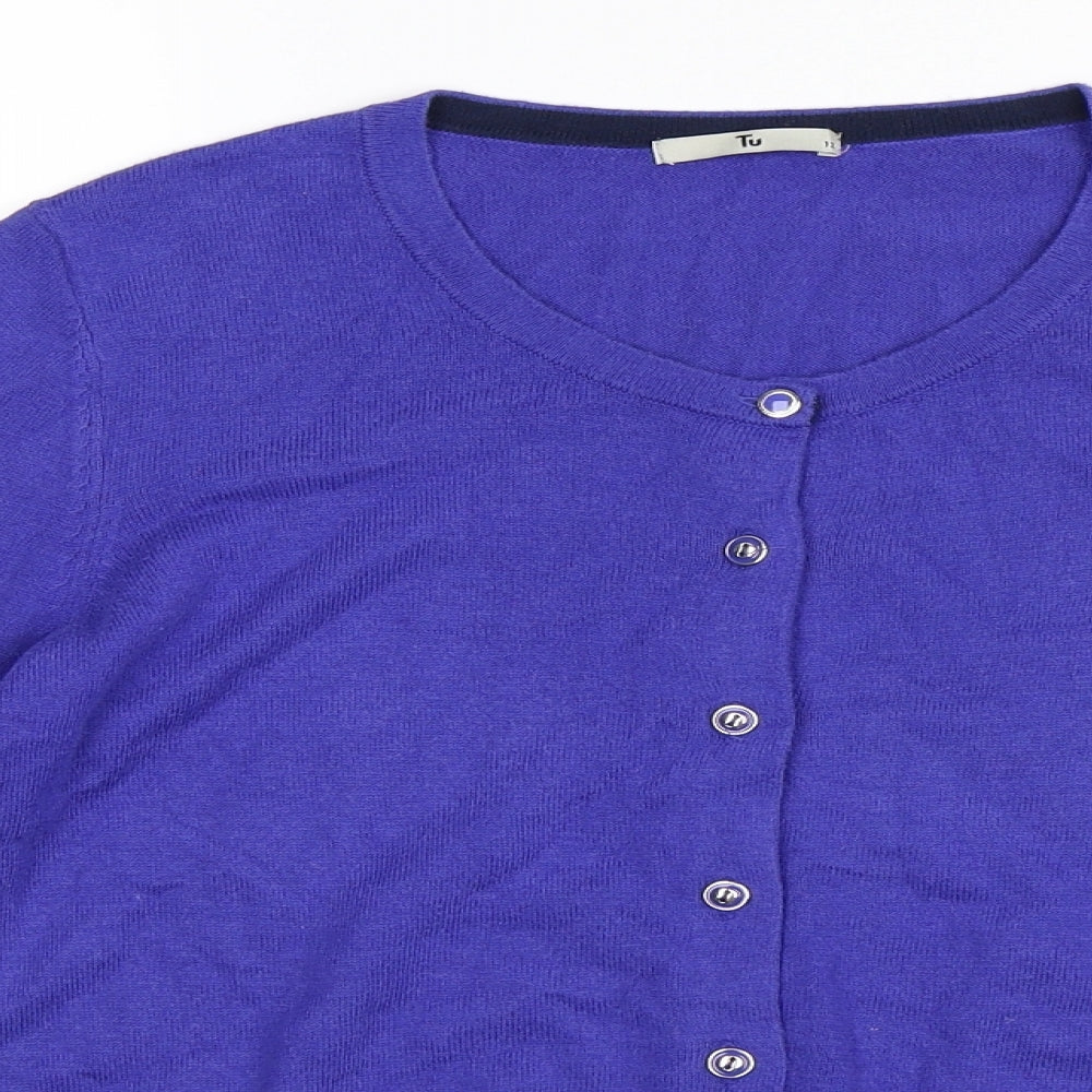 TU Womens Purple   Cardigan Jumper Size 12