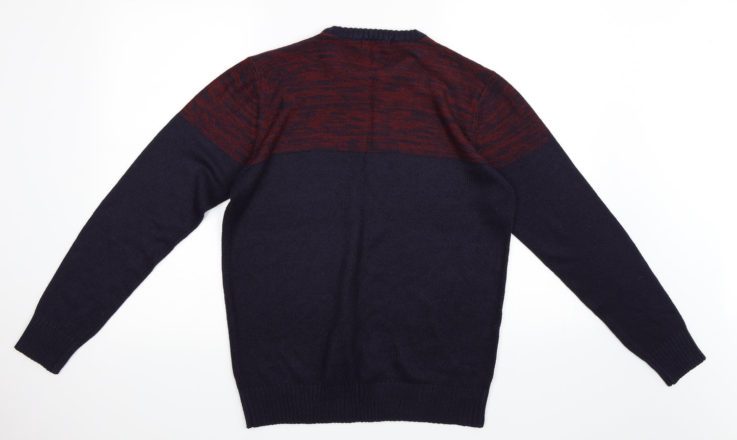 Matalan Mens Blue Striped  Pullover Jumper Size M