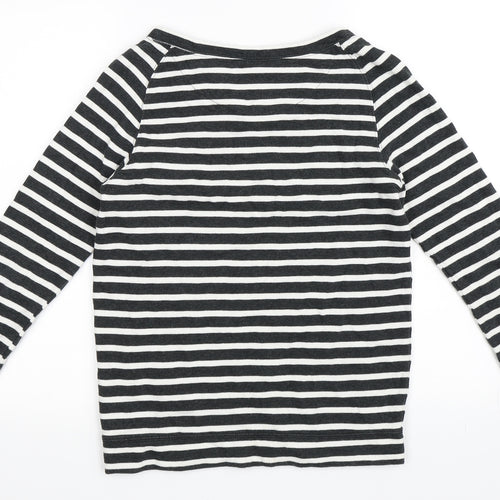 Jack Wills Womens Black Striped  Basic T-Shirt Size 8