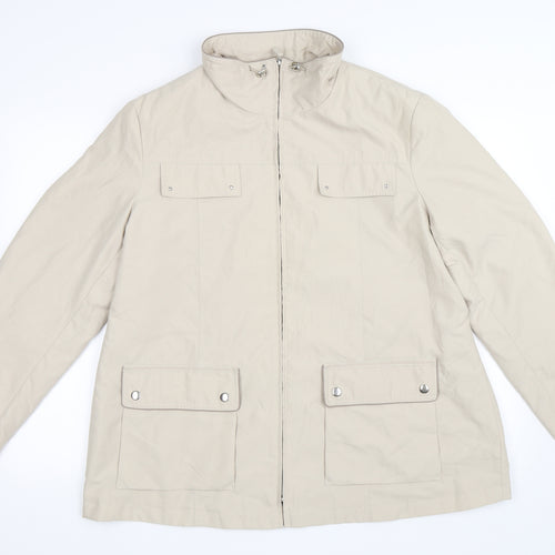BM  Womens Beige   Rain Coat Coat Size L