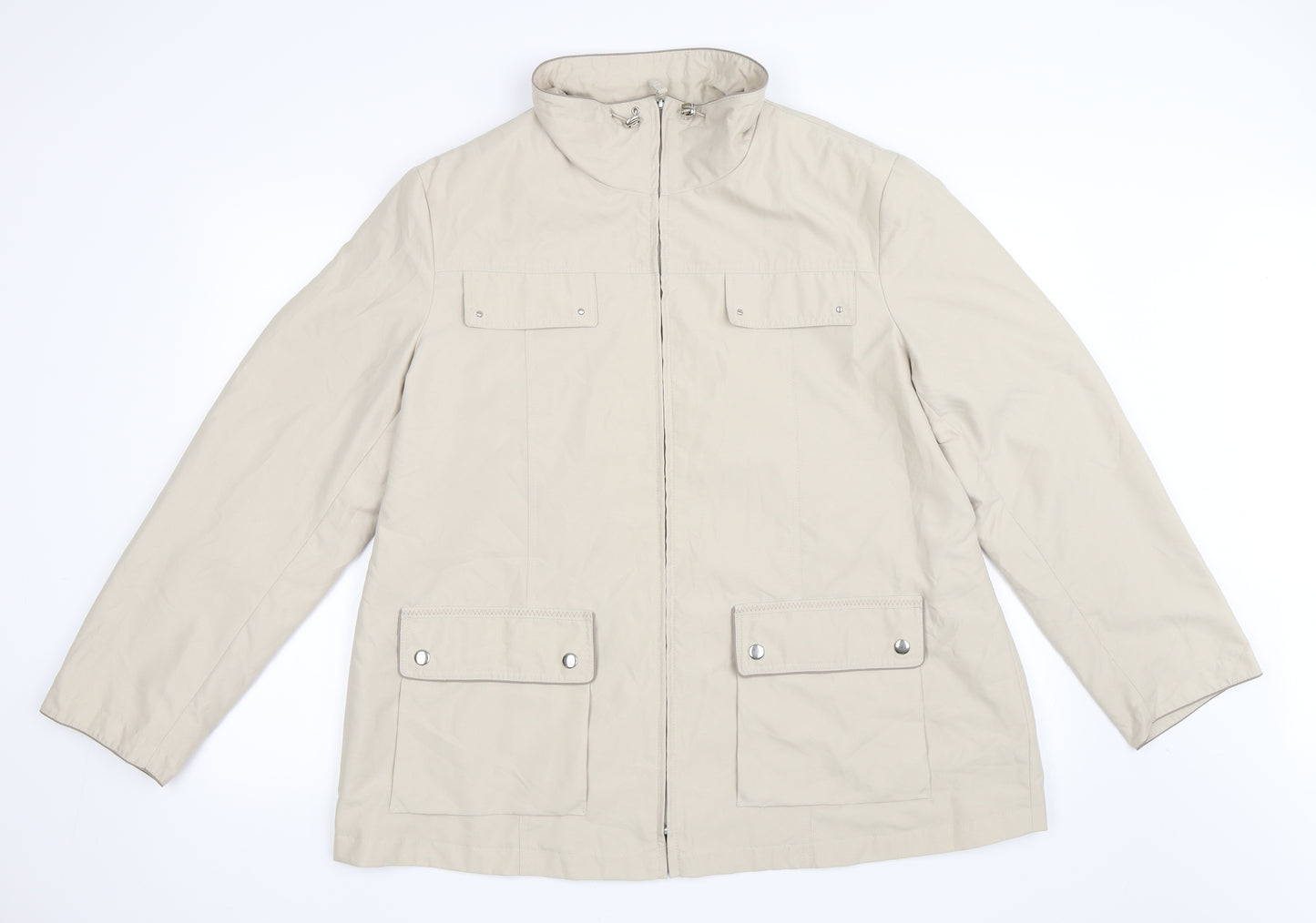 BM  Womens Beige   Rain Coat Coat Size L