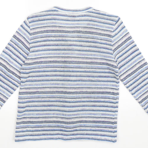Per Una Womens Blue Striped  Cardigan Jumper Size M