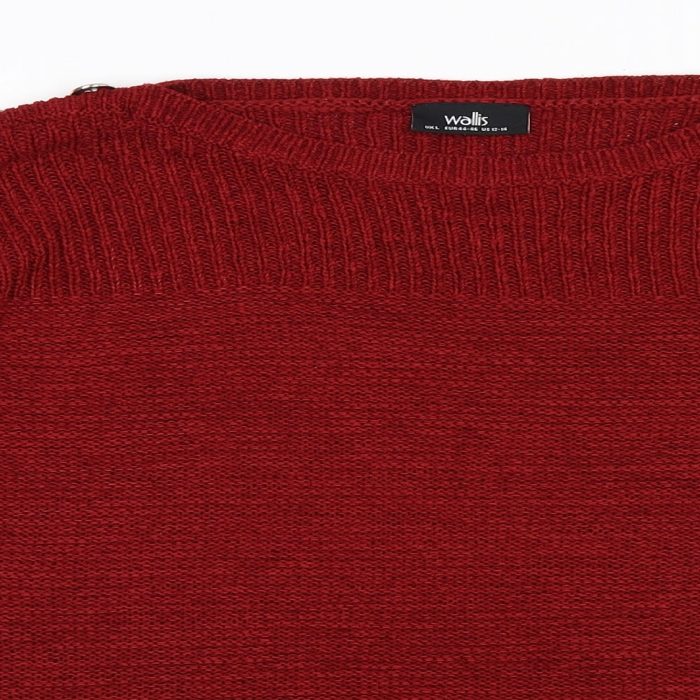 Wallis Womens Red   Pullover Jumper Size L