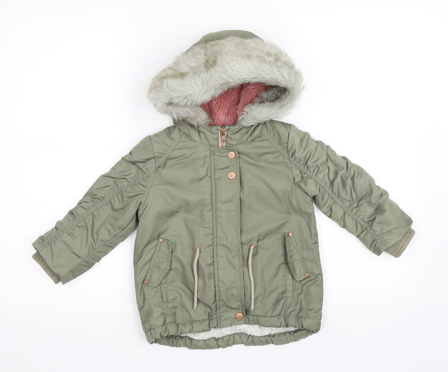 NEXT Girls Green   Parka Coat Size 18-24 Months