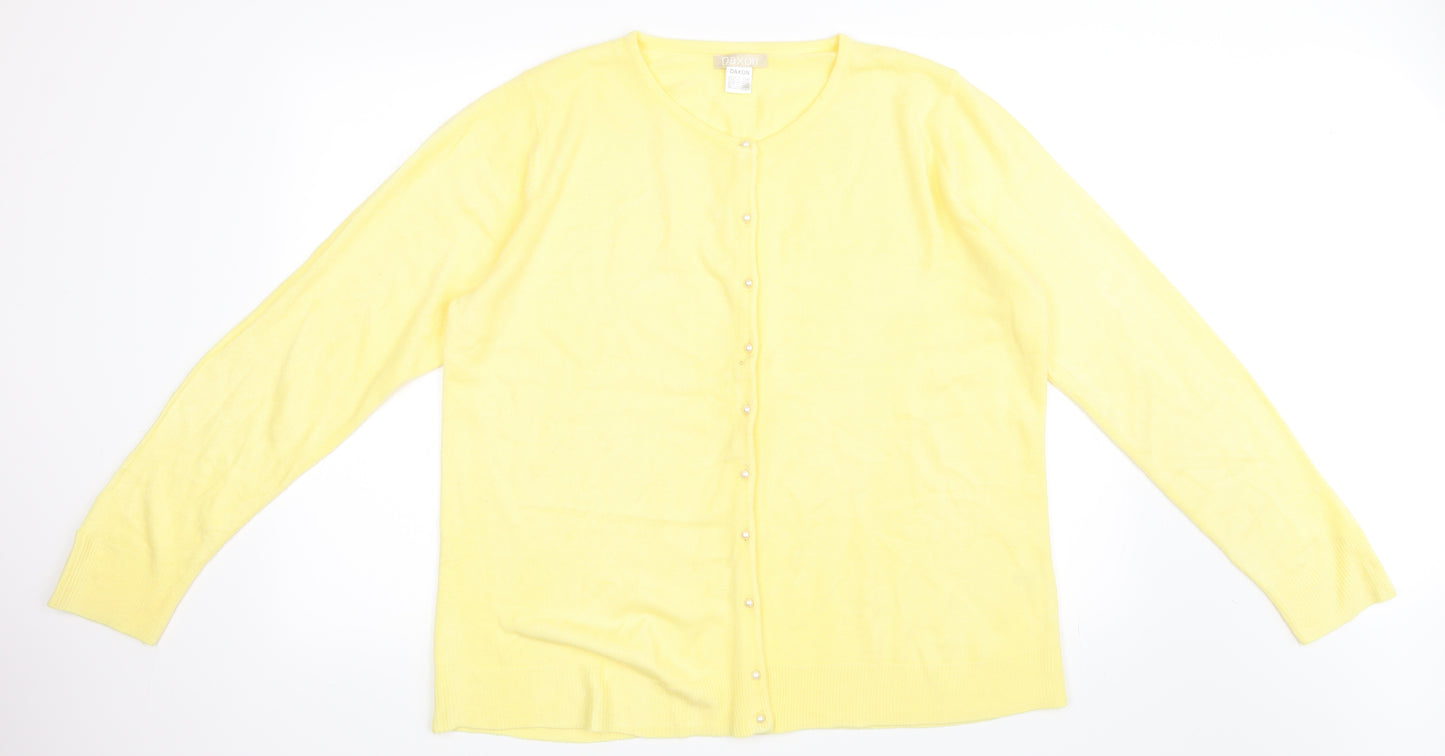 Daxon Womens Yellow   Cardigan Jumper Size 18
