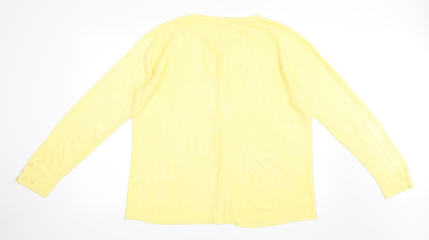 Daxon Womens Yellow   Cardigan Jumper Size 18