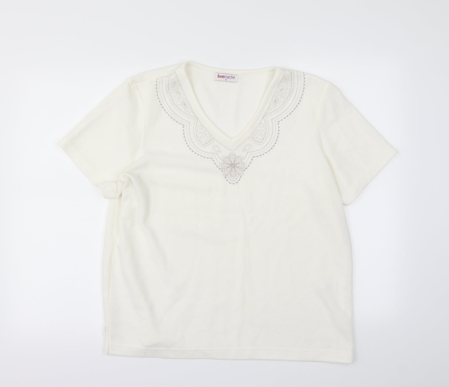 bonmarche Womens White   Basic T-Shirt Size M