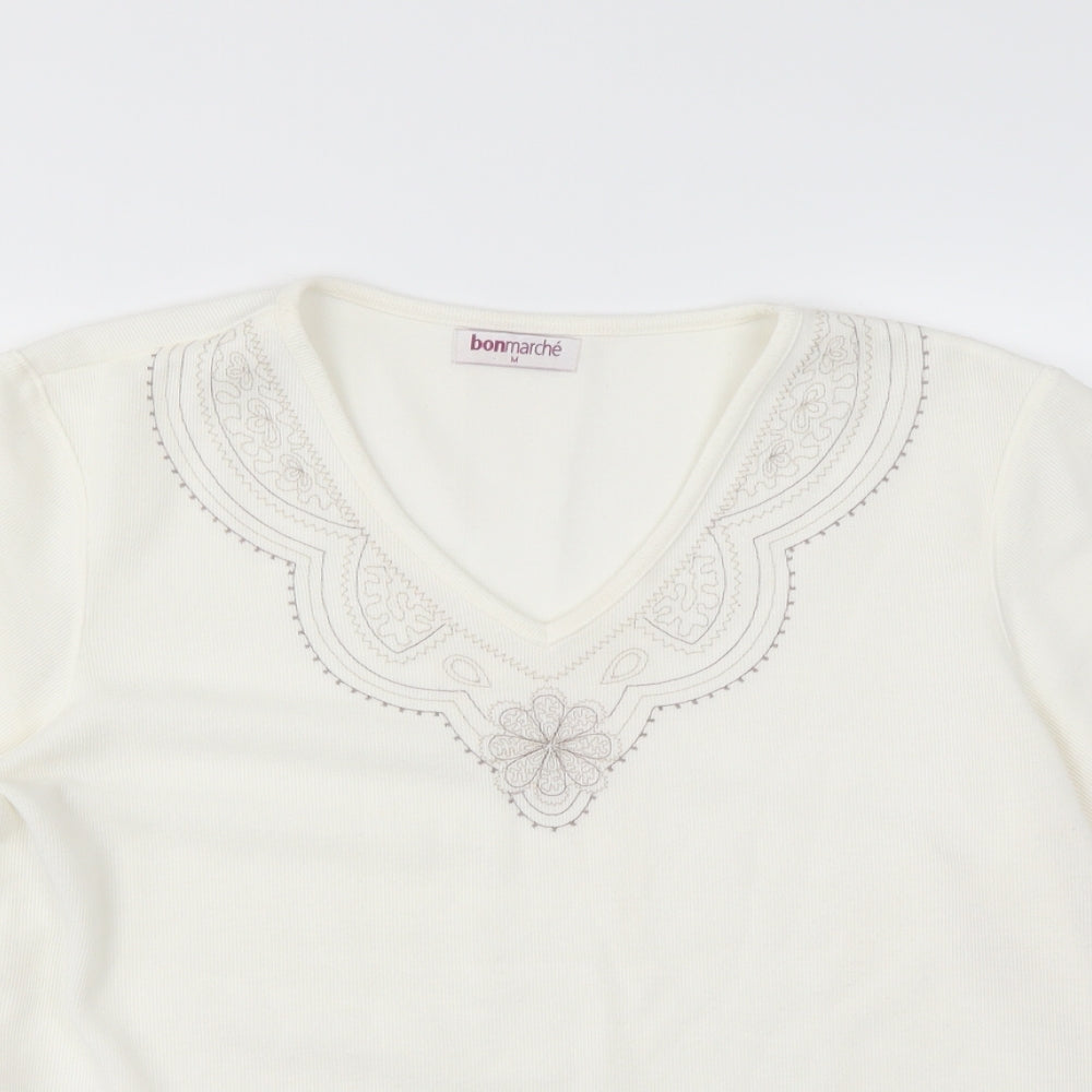bonmarche Womens White   Basic T-Shirt Size M