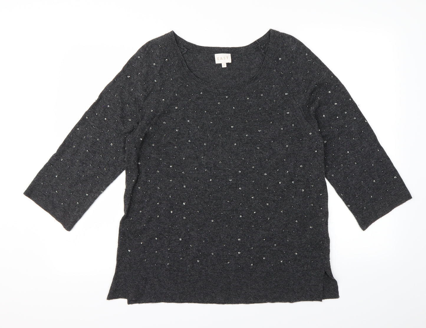 EAST Womens Grey Polka Dot  Pullover Jumper Size M