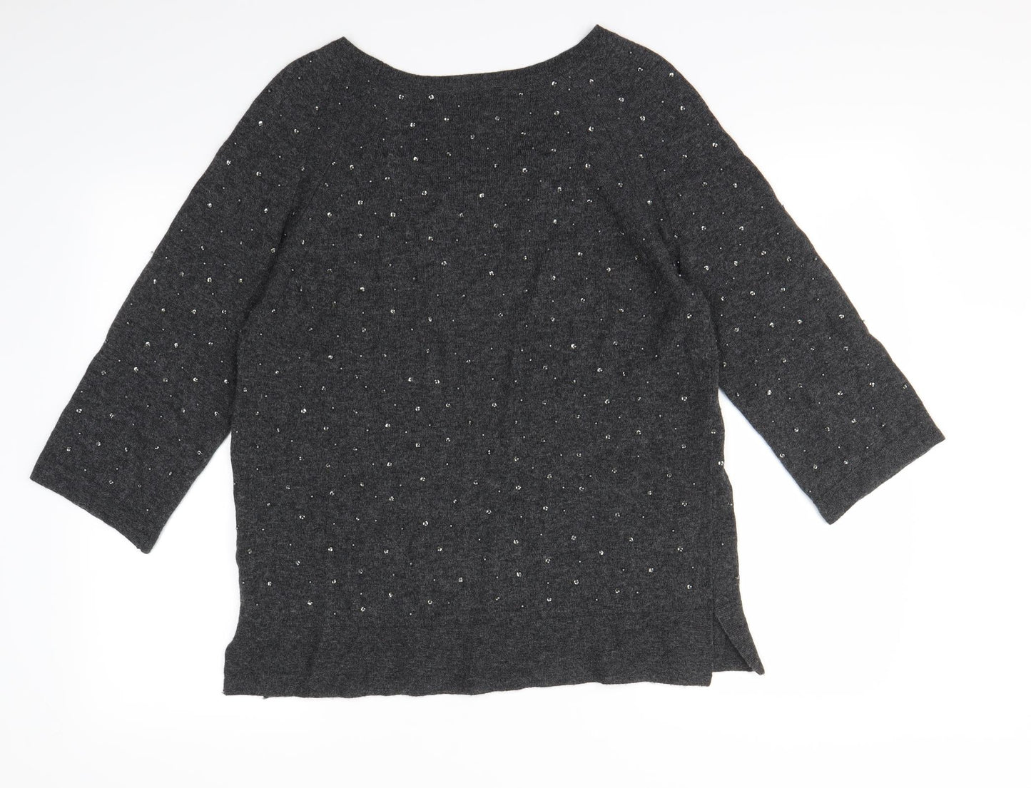 EAST Womens Grey Polka Dot  Pullover Jumper Size M