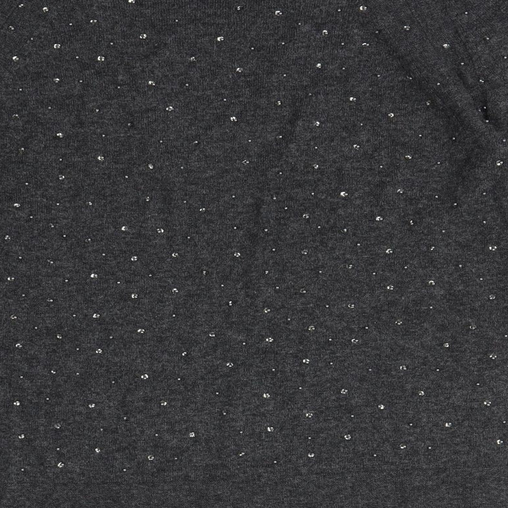 EAST Womens Grey Polka Dot  Pullover Jumper Size M