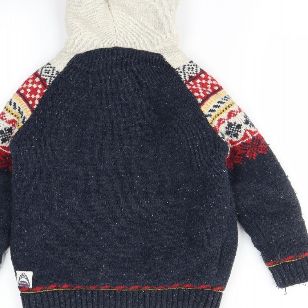 Fat Face Boys Multicoloured Geometric  Full Zip Hoodie Size 6-7 Years