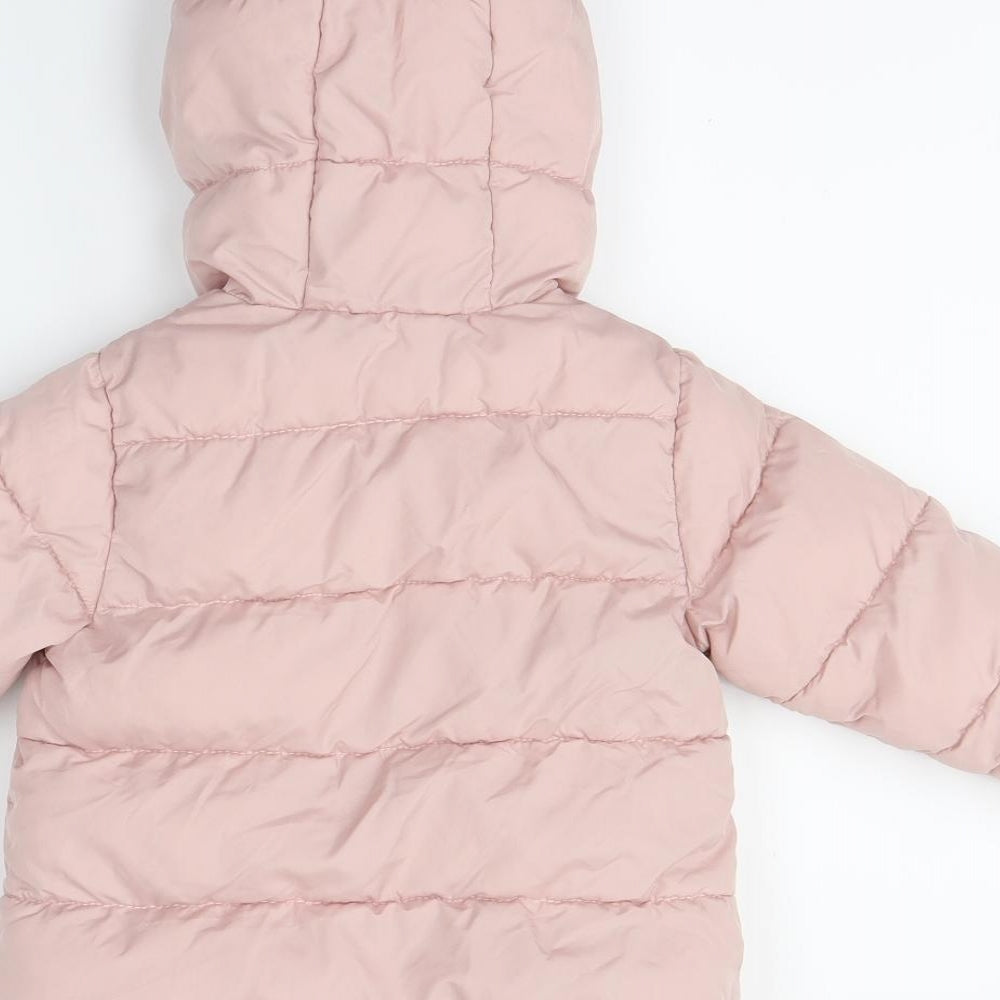 NEXT Girls Pink   Puffer Jacket Coat Size 12-18 Months