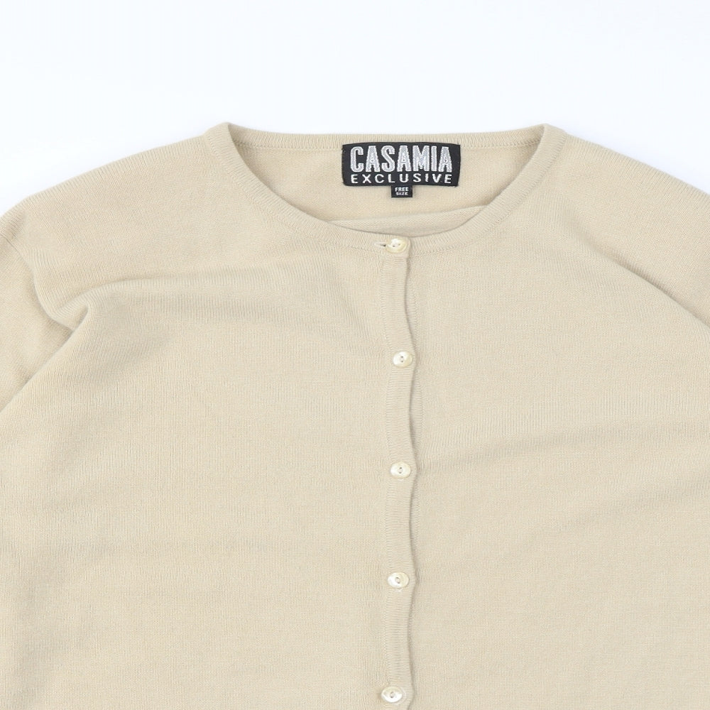 CASAMIA Womens Beige   Cardigan Jumper One Size