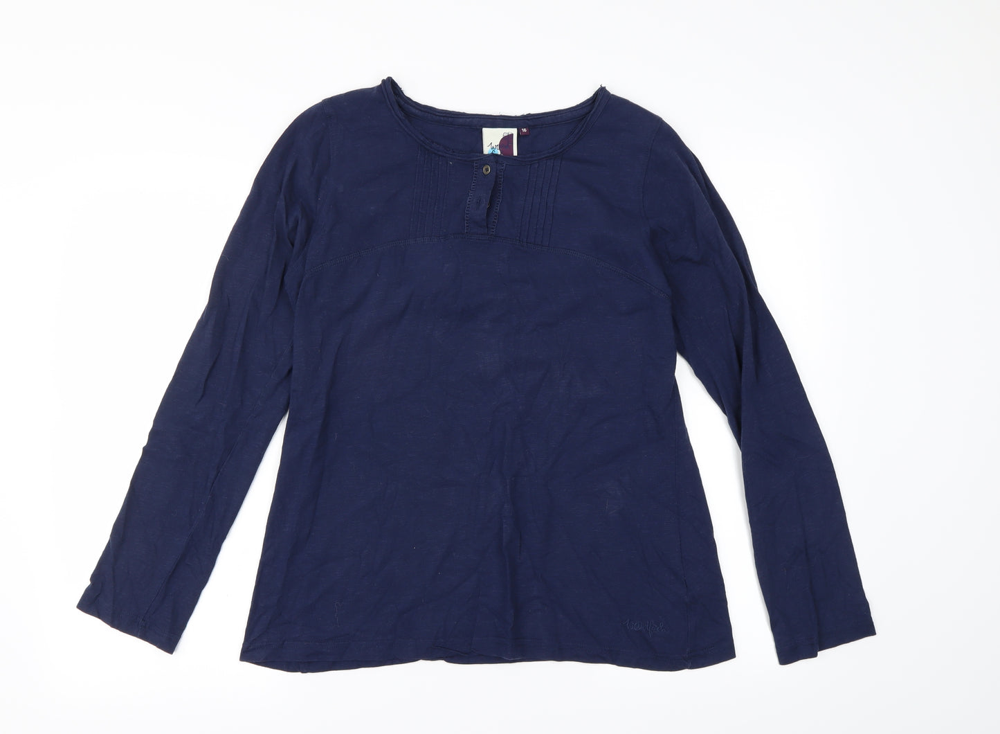 Weird Fish Womens Blue   Basic T-Shirt Size 16