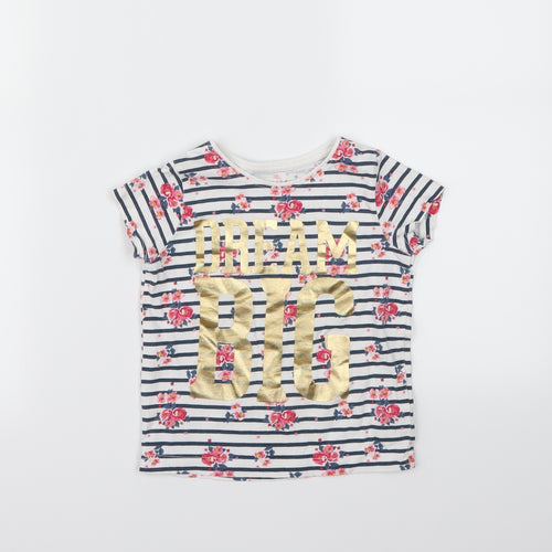 Primark  Girls Multicoloured Striped  Basic T-Shirt Size 2-3 Years