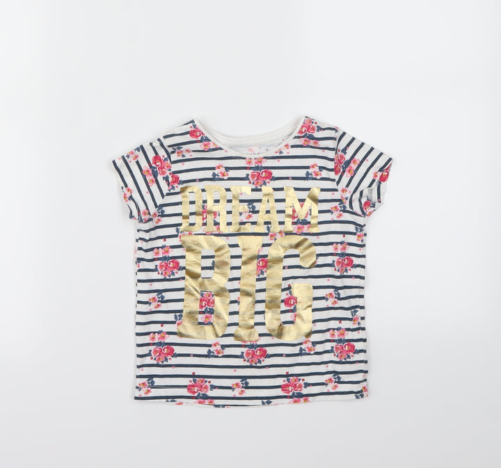 Primark  Girls Multicoloured Striped  Basic T-Shirt Size 2-3 Years