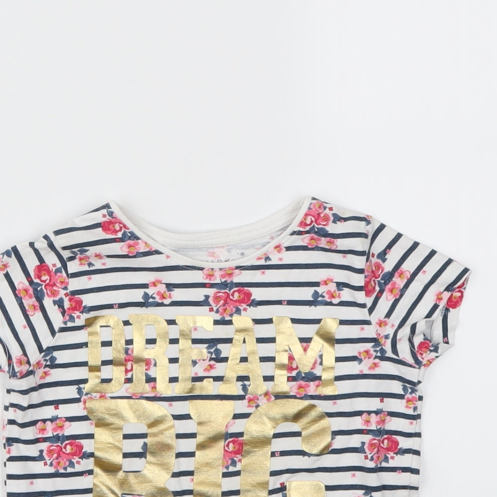 Primark  Girls Multicoloured Striped  Basic T-Shirt Size 2-3 Years