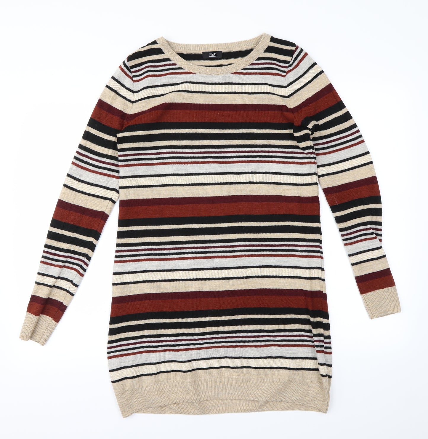 F&F Womens Multicoloured Striped  Jumper Dress  Size 6
