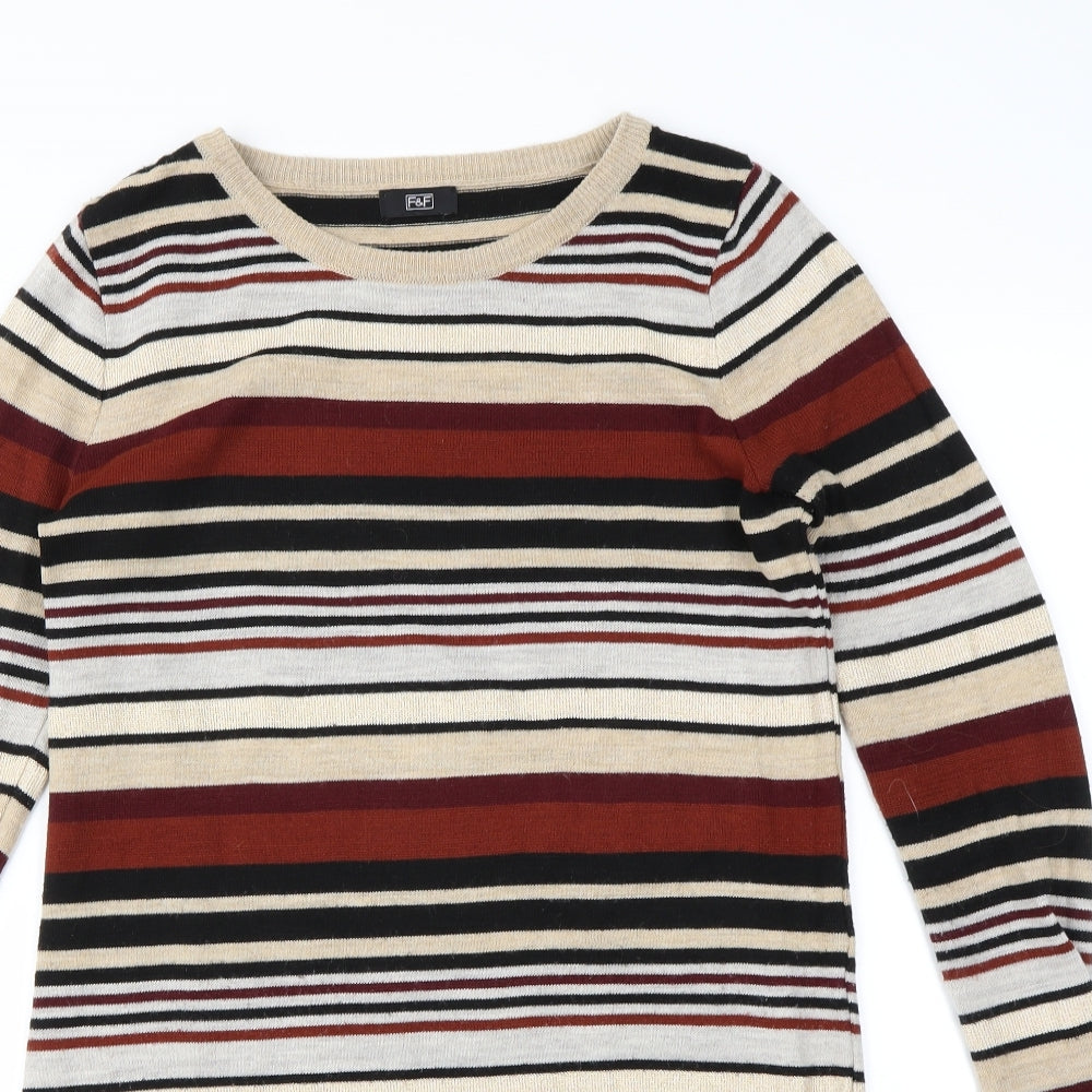 F&F Womens Multicoloured Striped  Jumper Dress  Size 6