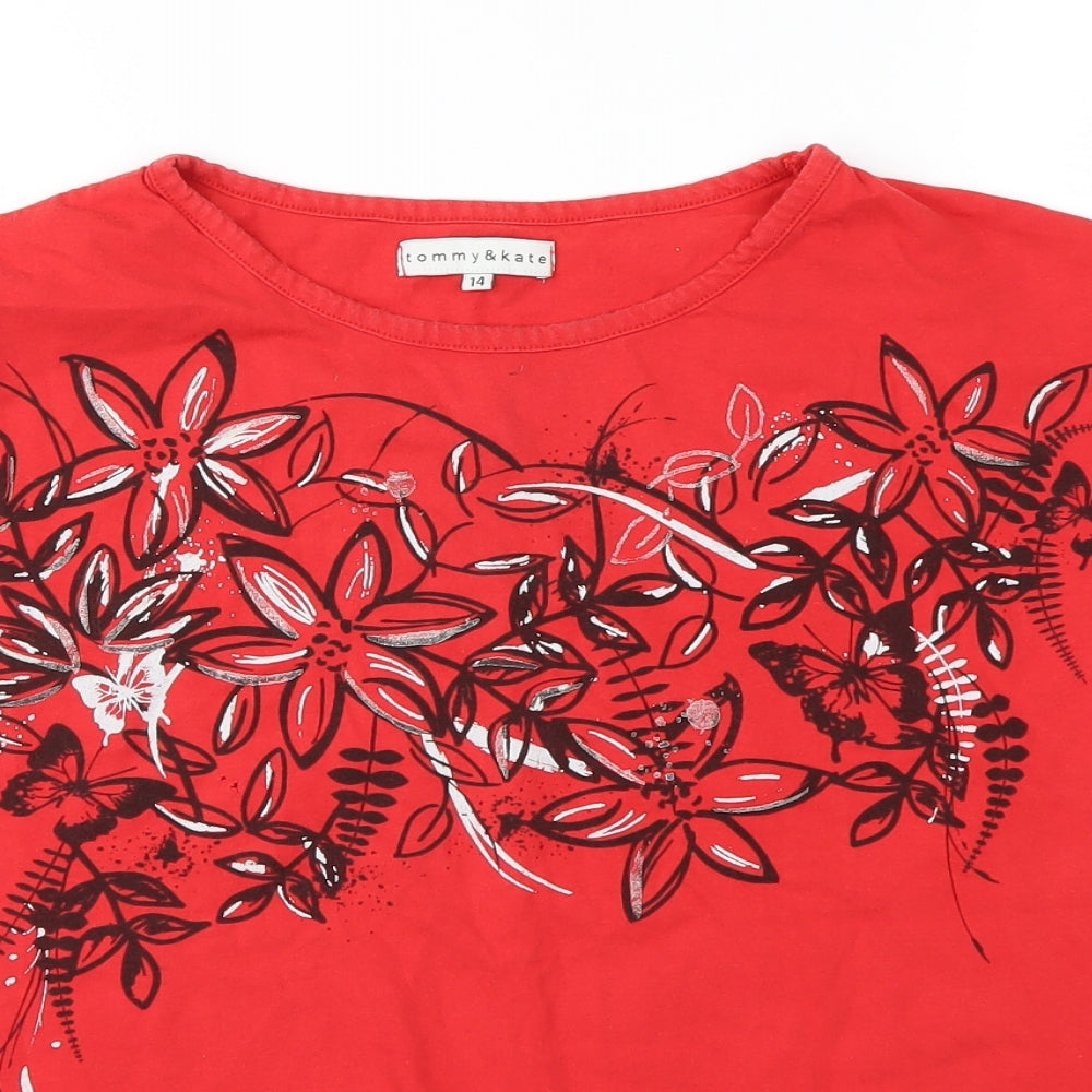 tommy&kate Womens Red   Basic T-Shirt Size 14