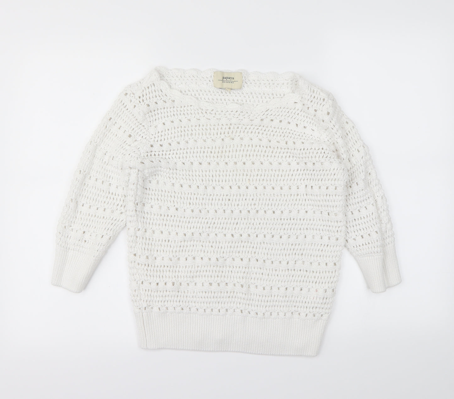 Papaya Womens White   Pullover Jumper Size 16
