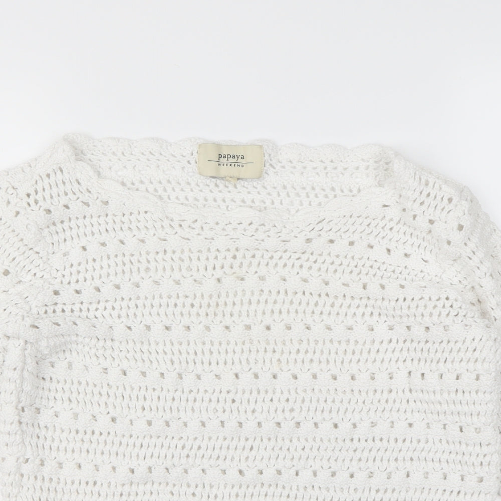 Papaya Womens White   Pullover Jumper Size 16