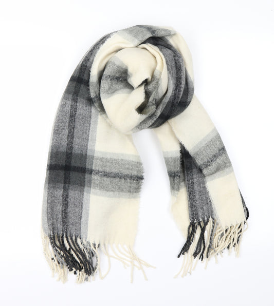 Front view of Preworn unisex multicoloured check scarf
