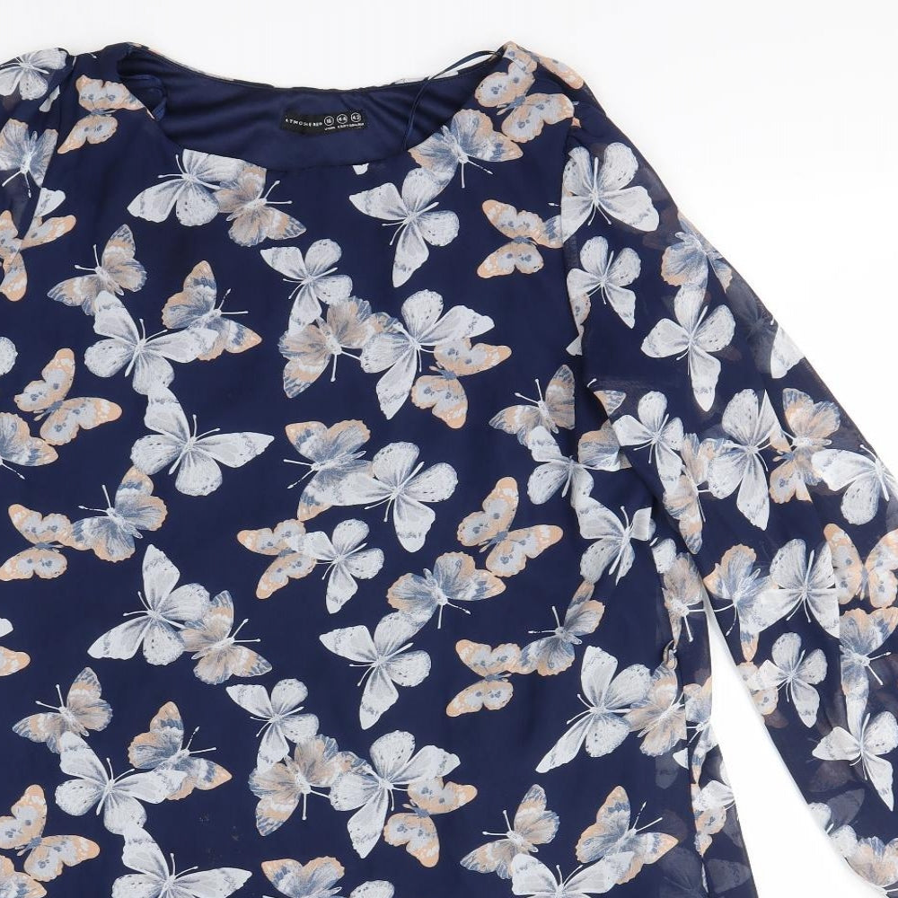 Atmosphere Womens Blue Animal Print  Shift  Size 16