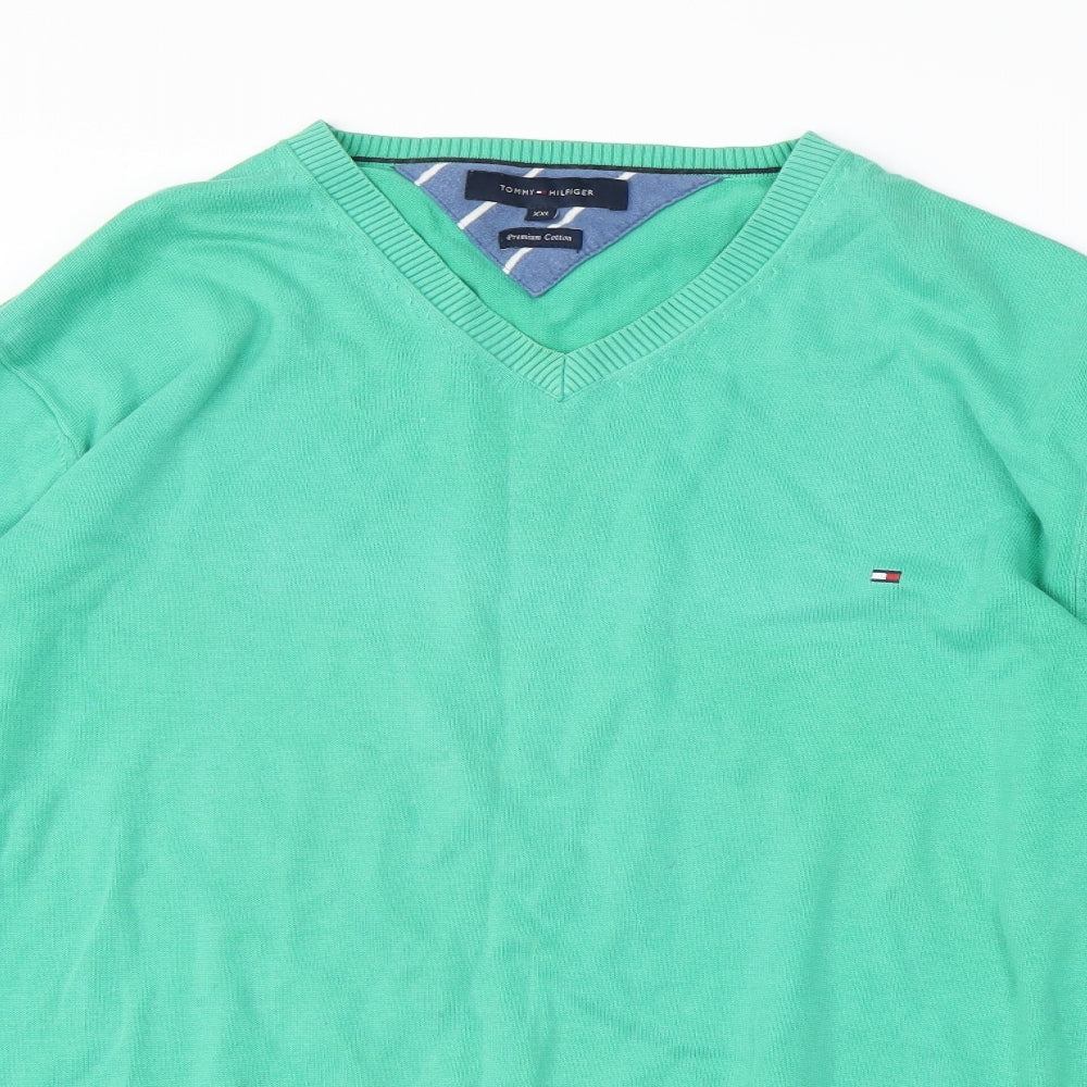 Tommy Hilfiger Mens Green   Pullover Sweatshirt Size 2XL
