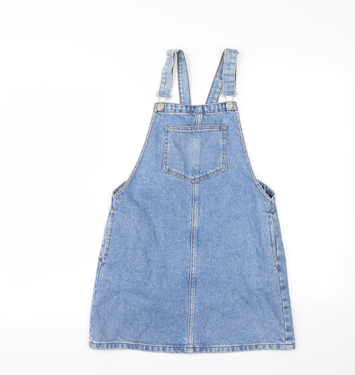 Moto Womens Blue Denim Pinafore/Dungaree Dress Size 6