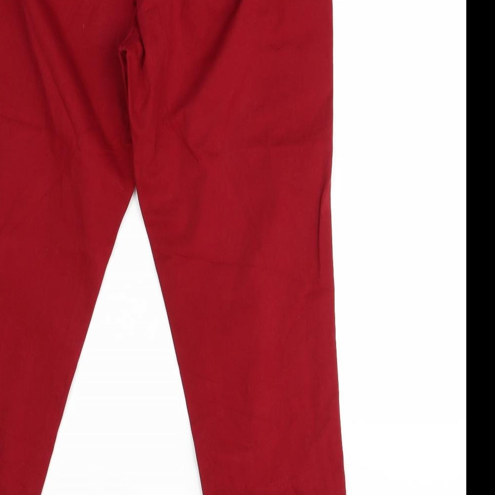 M&S Womens Red  Denim Skinny Jeans Size 14 L28 in