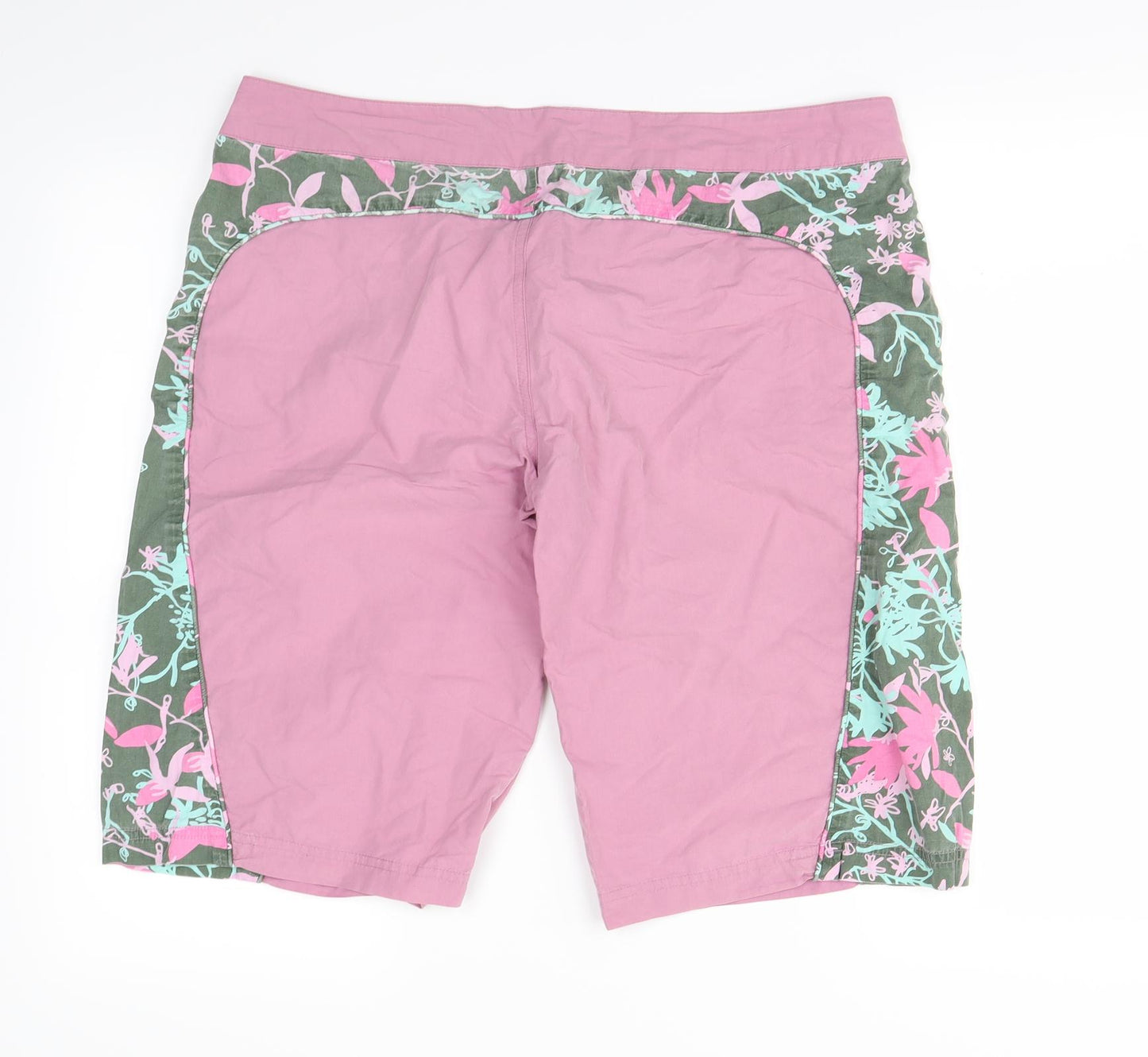Elle Sport Womens Orange Floral  Sweat Shorts Size 14