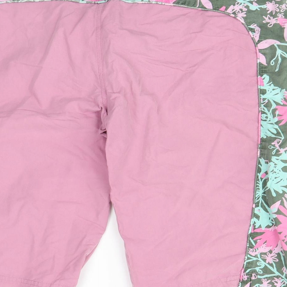 Elle Sport Womens Orange Floral  Sweat Shorts Size 14