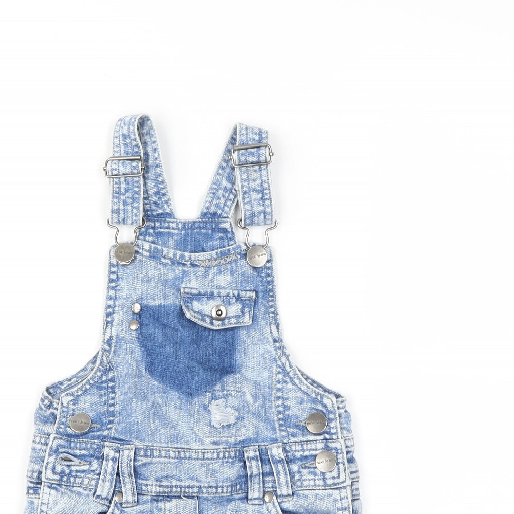 NEXT Girls Blue  Denim Dungaree One-Piece Size 3 Years