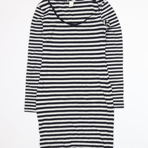 H&M Womens Blue Striped  T-Shirt Dress  Size XS