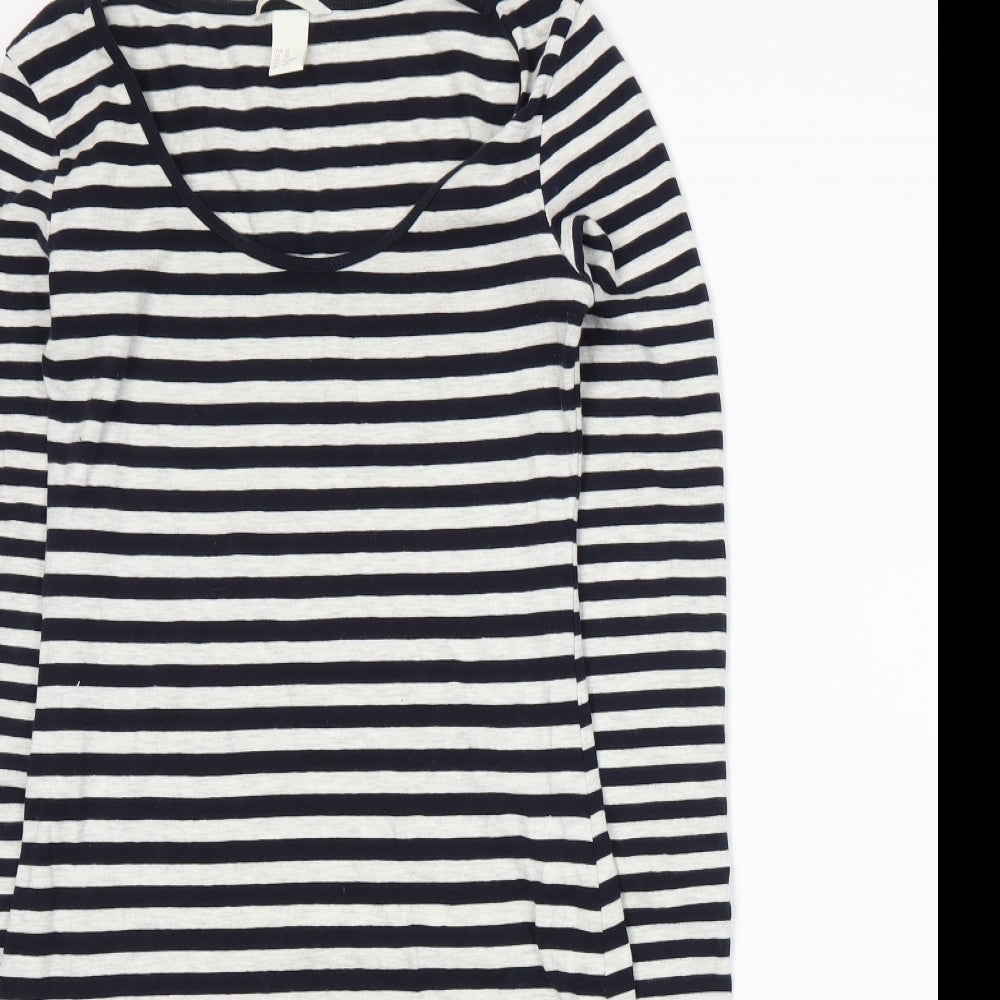 H&M Womens Blue Striped  T-Shirt Dress  Size XS