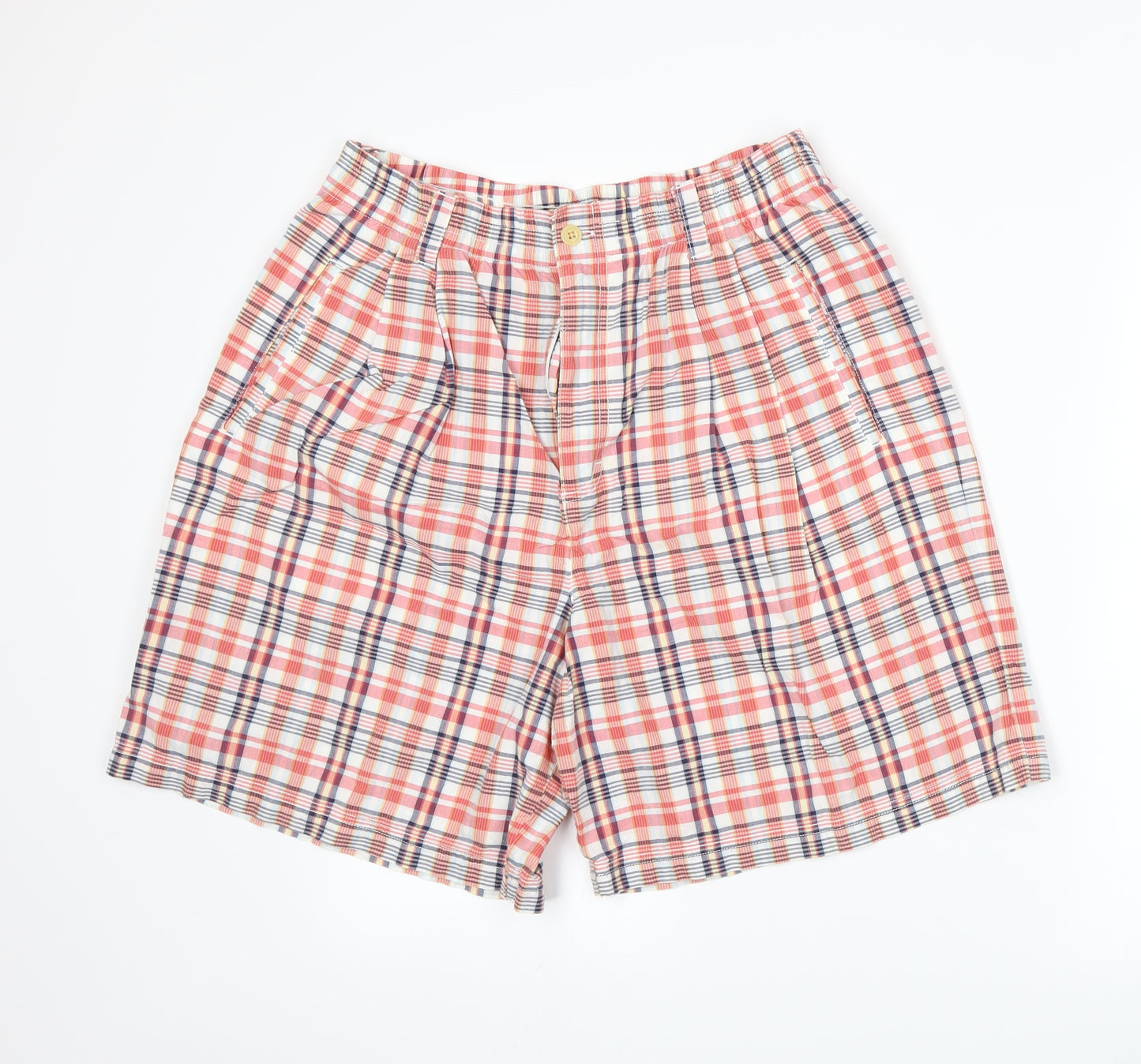 Eddie Bauer Mens Red Plaid  Bermuda Shorts Size L